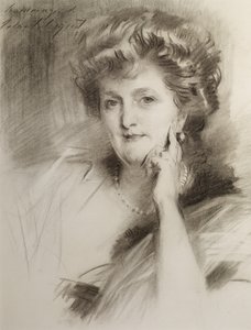 Porträtt av en kvinna, efter 1900 (krita på vävt papper) av John Singer Sargent