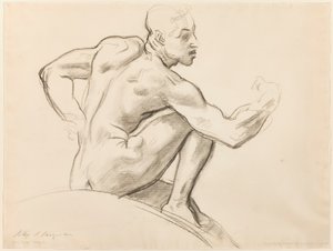 Sittande manlig nakenmodell av John Singer Sargent