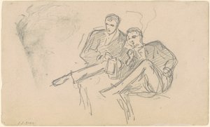 Sittande män, c. 1874-1877. av John Singer Sargent