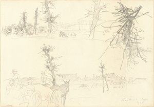 Soldater i ett ödelagt landskap [recto], 1918. av John Singer Sargent