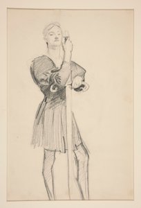 Stående figur med ett spjut av John Singer Sargent