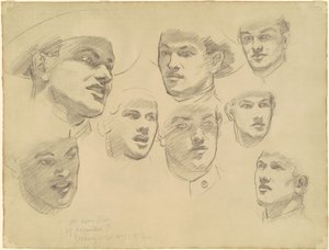 Studier för att gå in i kriget, 1920-1922. av John Singer Sargent