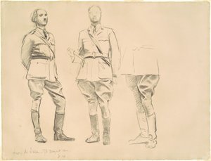 Studier för generalofficerare under första världskriget, 1920-1922. av John Singer Sargent