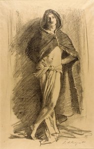 Studie av en ung man (klädd i mantel) av John Singer Sargent