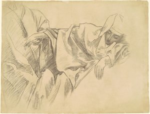 Studie av korsfästelsen för "Femton mysterier i rosenkransen" av John Singer Sargent