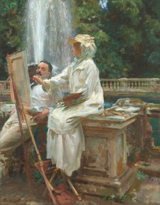 Fontänen, Villa Torlonia, Frascati, Italien av John Singer Sargent