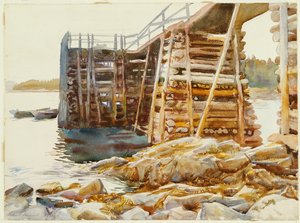 Wharf at Ironbound, 1922 av John Singer Sargent