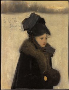 Kvinna med pälsar av John Singer Sargent