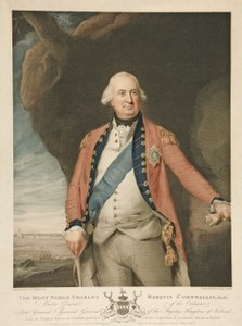 Den ädlaste Charles Marquis Cornwallis, pub. 1798 (färggravyr)