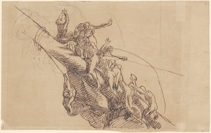 Studie för "The Defeat of the Floating Batteries at Gibraltar" av John Singleton Copley