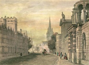 The High Street, Oxford, graverad av G. Hollis, 1835