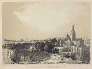Utsikt över Glasgow från Fir Park, omkring år 1690 (gravyr)