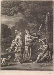 Pastoral scen med en Shawm-spelare av John Smith