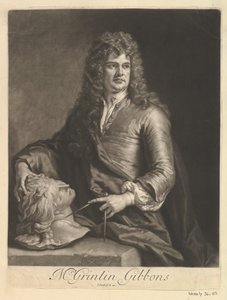 Porträtt av Grinling Gibbons, 1690.