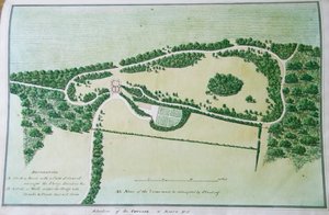 Läget för stugan vid Boarn Hill (färg litho) av John Spyers