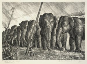 Cirkus Elefanter av John Steuart Curry