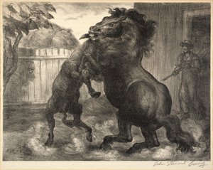 Stallion och Jack slåss av John Steuart Curry