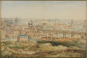 Newcastle upon Tyne från Windmill Hills, Gateshead, 1887 (penna och wc på papper)
