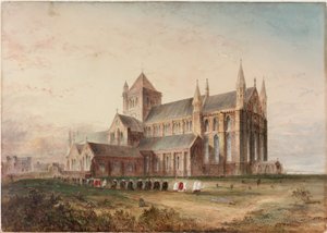 Tynemouth Priory, Exteriör, Conjectural Restoration (kroppsfärg, penna och wc på papper)