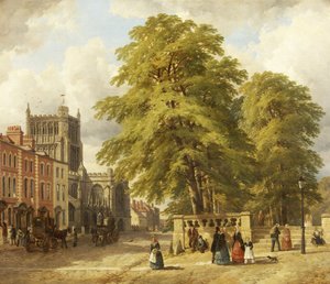 View of College Green (olja på duk)