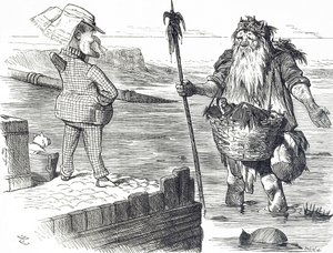Tecknad film som kommenterar föroreningen av Themsen i London av John Tenniel