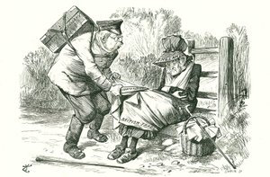 Tyskland stjäl Storbritanniens position som världsledande inom handel och tillverkning. Tecknad av John Tenniel från Punch, 5 september 1896. av John Tenniel
