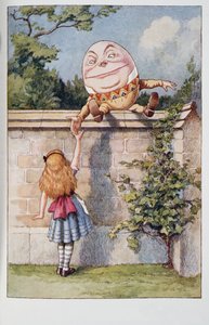Humpty Dumpty, från Alices Adventures In Wonderland And Through The Looking-Glass And What Alice Found There, av Lewis Carroll (1832 - 98), publicerad 1911 (färgad litografi)