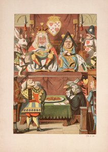 The Trial of the Knove of Hearts, från Alices Adventures in Wonderland And Through The Looking-Glass And What Alice Found There, av Lewis Carroll (1832 - 98), publicerad 1911 (färgad litografi) av John Tenniel