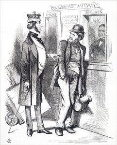 De stigande tågpriserna. av John Tenniel