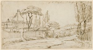 I slutet av Chenies St, Bedford Square, 20 juli 1793 (bläck på papper) av John Thomas Serres