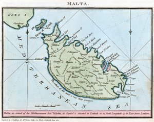 Karta över Malta av John Thomas Serres