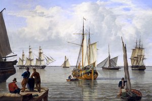 Sjöfart i Themsens mynning, 1820 av John Thomas Serres