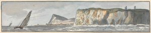 The South Foreland och Shakespeares Cliff (en av fem teckningar på ett fäste) av John Thomas Serres