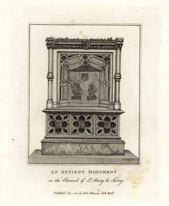 Forntida monument i koret St Mary le Savoy (numera Savoy Chapel) av John Thomas Smith