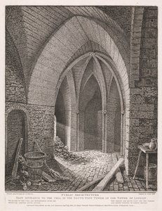 Östra ingången till cellen i sydvästra tornet i Tower of London av John Thomas Smith