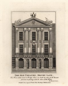 Framsidan av Old Theatre, Drury Lane av John Thomas Smith