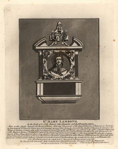 Gravbild av Robert Scott, arméofficer i den svenska och danska tjänsten och militär uppfinnare, död 1631, St Mary Lambeth av John Thomas Smith