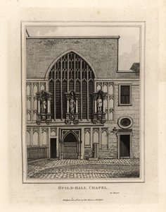 Guild-hall Chapel, ombyggd 1440, en del av 1100-talets Guildhall i London av John Thomas Smith