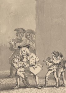 Hogarth har blivit följt av Barry och en vän fångades när han backade en pojke för att kämpa målmedvetet för att fånga hans rädda ansikte av John Thomas Smith