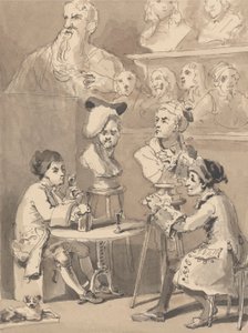Hogarth sitter till Roubiliac för sin byst av John Thomas Smith