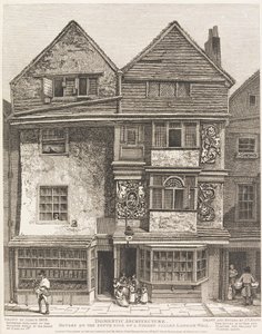 Hus på södra sidan av en gata kallad London Wall av John Thomas Smith