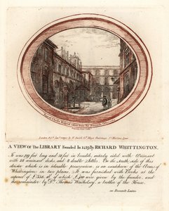 Bibliotek grundat 1429 av Richard Whittington, vid Christs Hospital, London av John Thomas Smith