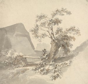 Man Beside a Stile av John Thomas Smith