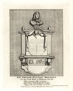 Monument av Sir Edward Wynter, död 1685, på södra väggen av St Mary