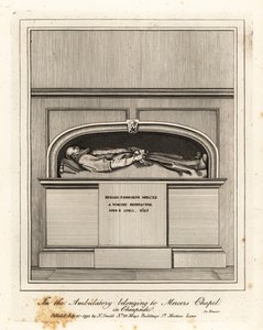 Monument till Richard Fishbourne Mercer, död 1625, i ambulatoriet i Mercers Chapel, Cheapside av John Thomas Smith