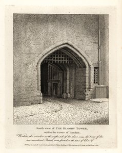 Södervy av Bloody Tower i Tower of London av John Thomas Smith