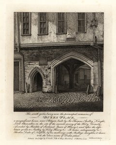 Ruinerna av South Gates of Dukes Place, byggda av Sir Thomas Audley (1488-1544) nära Aldgate av John Thomas Smith