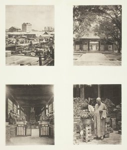 A Canton Pawn Shop, Honam Temple, Canton, Temple of Five Hundred Gods, Canton..., ca. 1868. av John Thomson