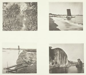 A Country Road near Taiwanfu, A Catamaran, Chain Pumps, Rock Inscriptions, Amoy, ca. 1868. av John Thomson