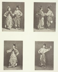 Skådespelare, uråldriga äktenskapsdräkter, skådespelare, uråldriga äktenskapsdräkter, uråldriga dräkter, ca. 1868. av John Thomson